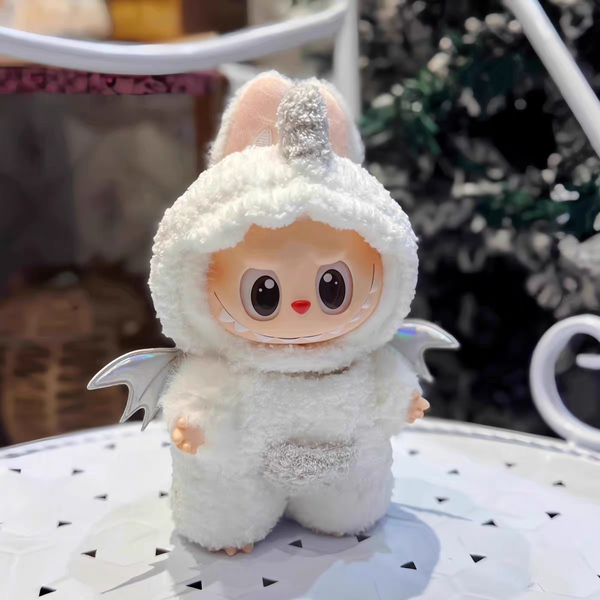 Snowy Unicorn Dragon Plush Costume – A Whimsical Guardian with Wings